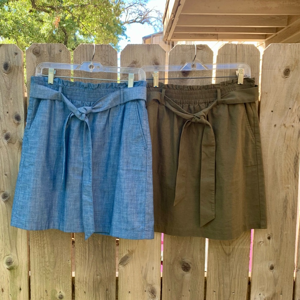 J. Crew Mercantile Paper-bag Skirts with Tie Belt